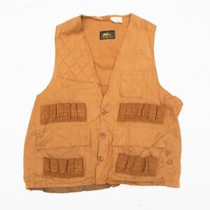 Vtg 60s 70s K Mart Hunting Vest Duck Canvas Size XL Shotgun Pheasant Pocket